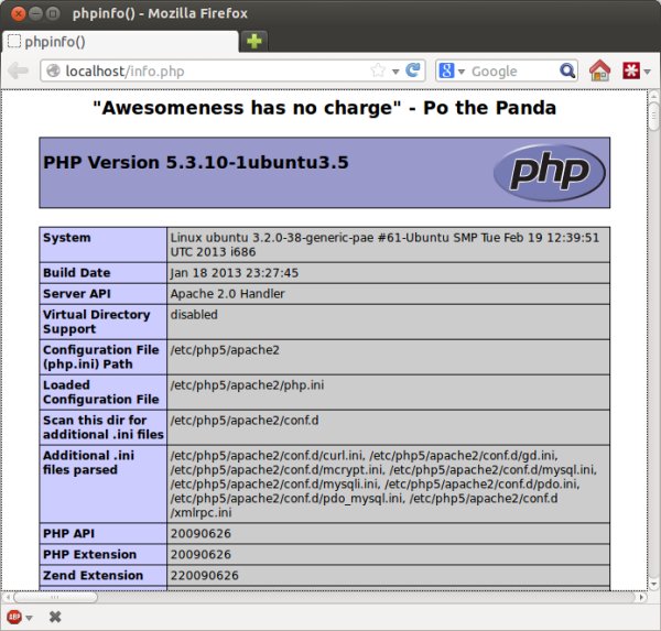 phpinfo()