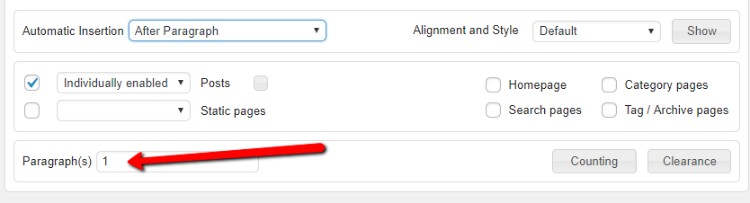 Ad Inserter Settings