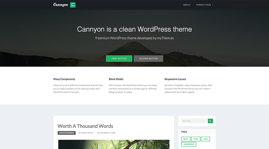Cannyon Free WordPress Theme