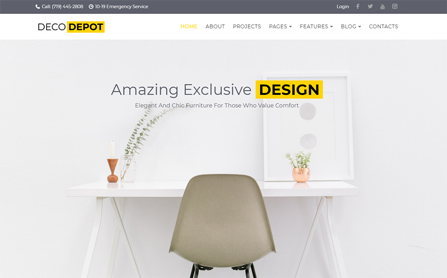 DecoDepot Furniture Company WordPress Theme