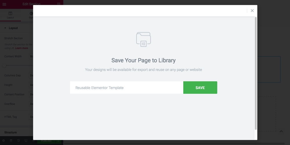 Elementor Reusable Content Blocks Step 2