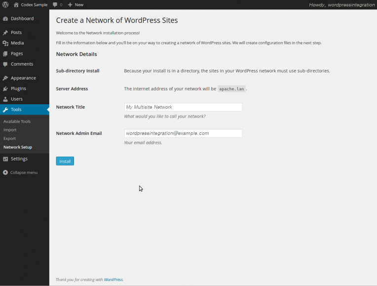 Wordpress Multisite setup