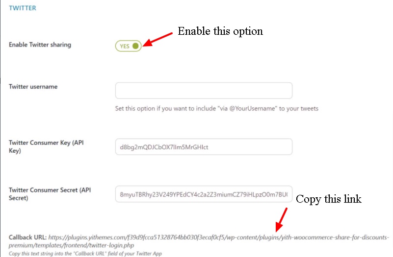 Enable Twitter Sharing