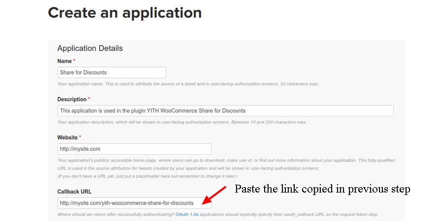 Create new Twitter App