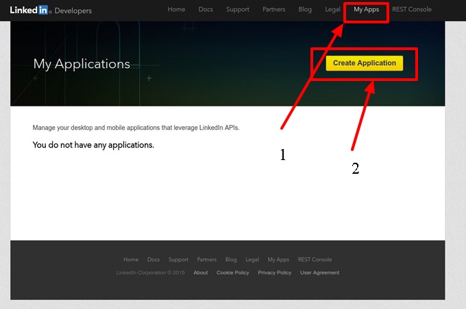 Create LinkedIn Application