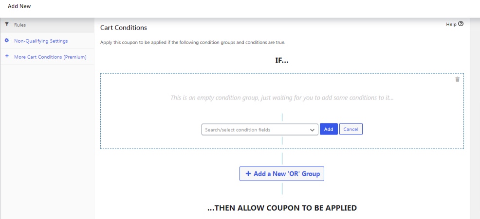 Cart Condition Coupons