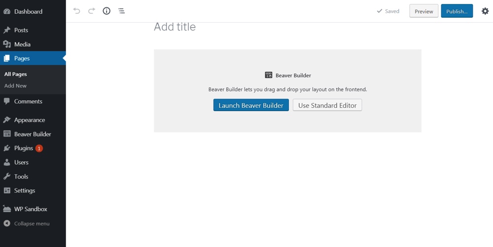 Launching the Beaver Builder