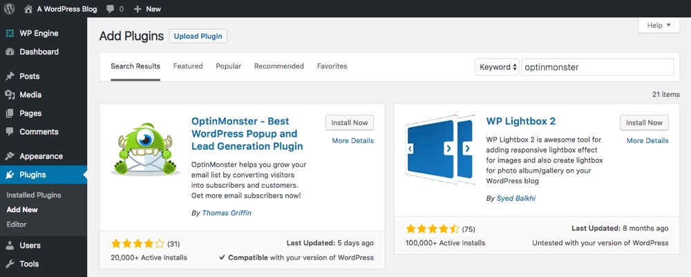 Install The OptinMonster Plugin