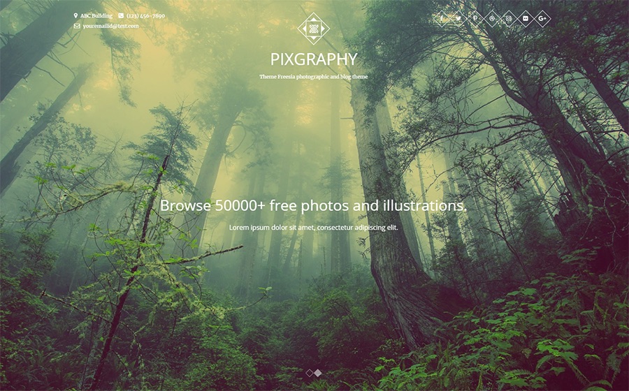 Pixgraphy Photography Free WordPress Theme