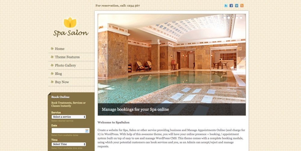 Spa Salon WordPress Theme