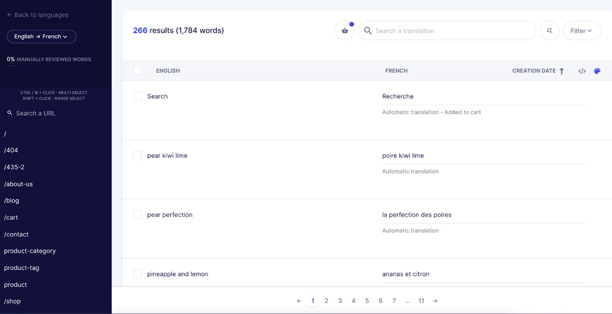 Weglot Search Translations