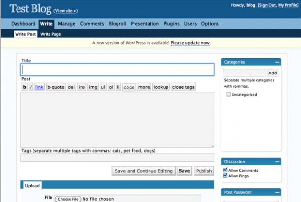 wordpress 2.3