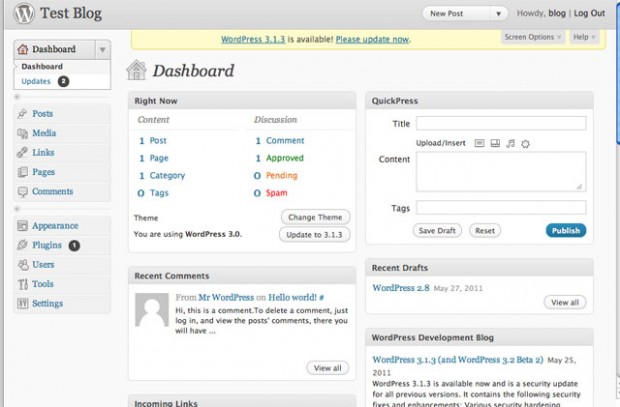wordpress 3.0-dashboard