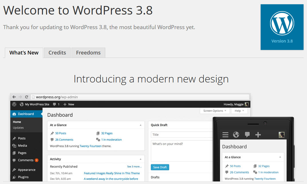 wordpress 3.8