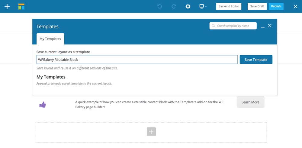 WPBakery Reusable Content Blocks Step 3