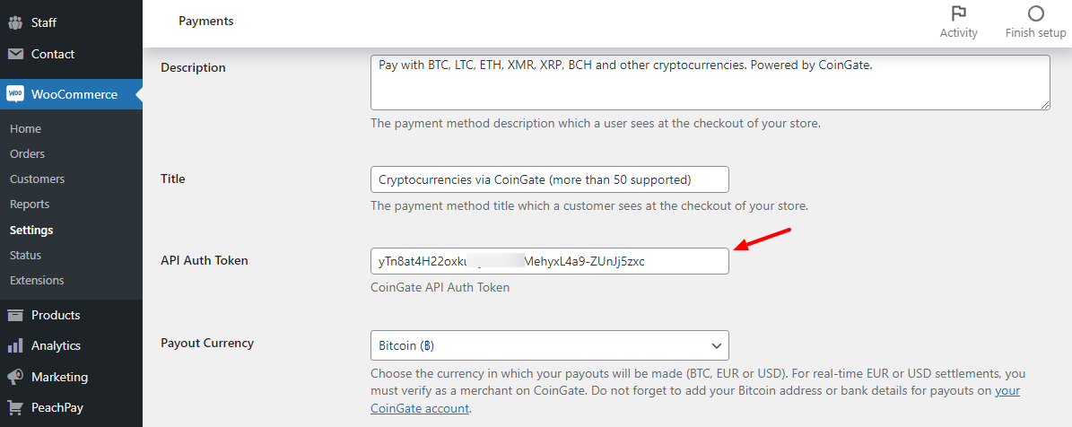 CoinGate Auth API