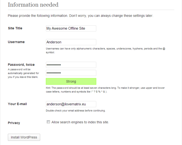 Configure WordPress Step 4
