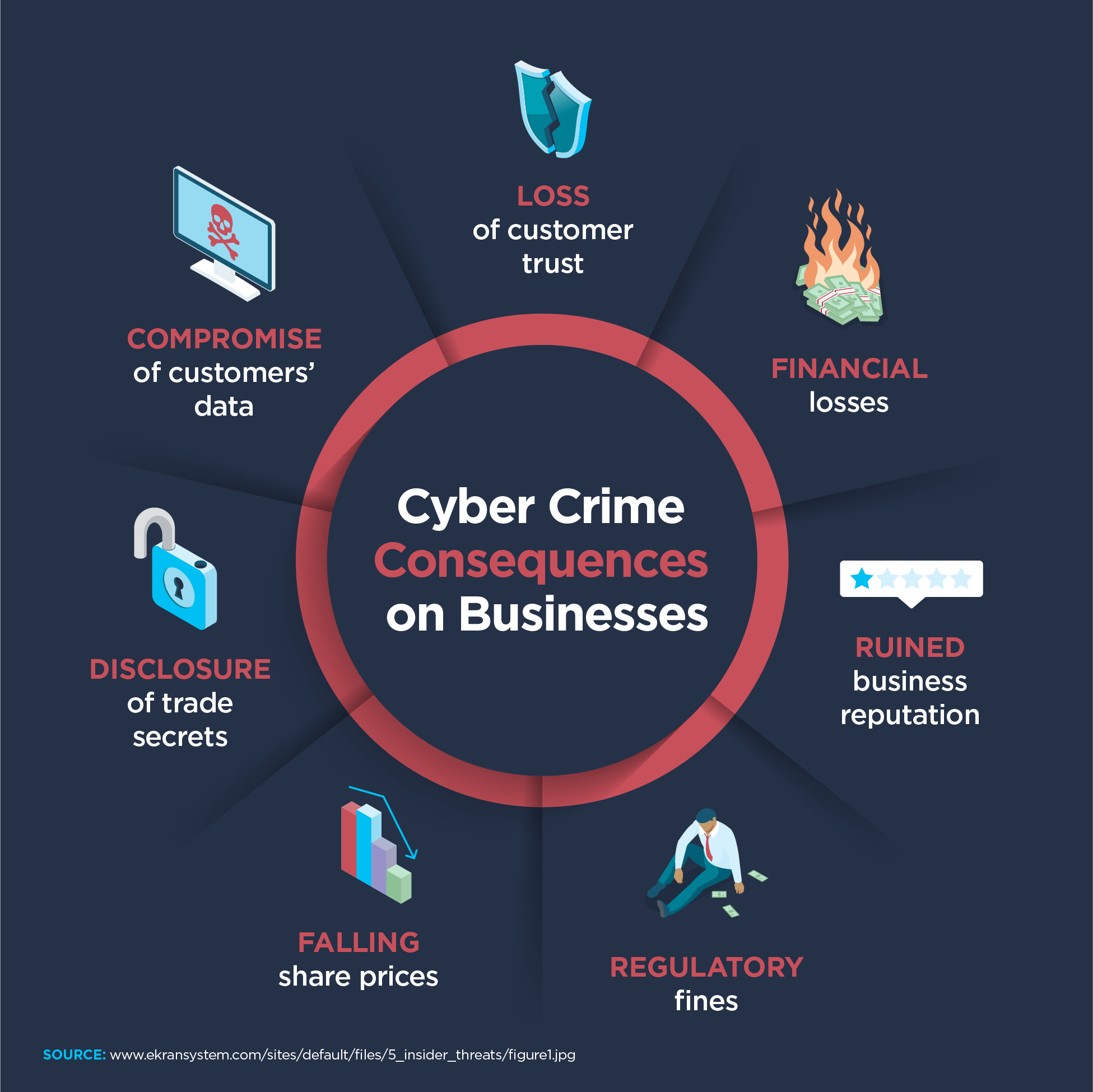 Ekransystem: consequences of a cyberattack