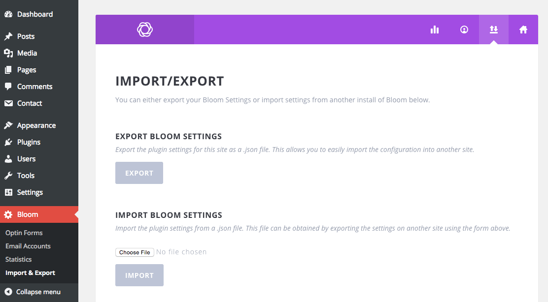 Bloom: Import & Export