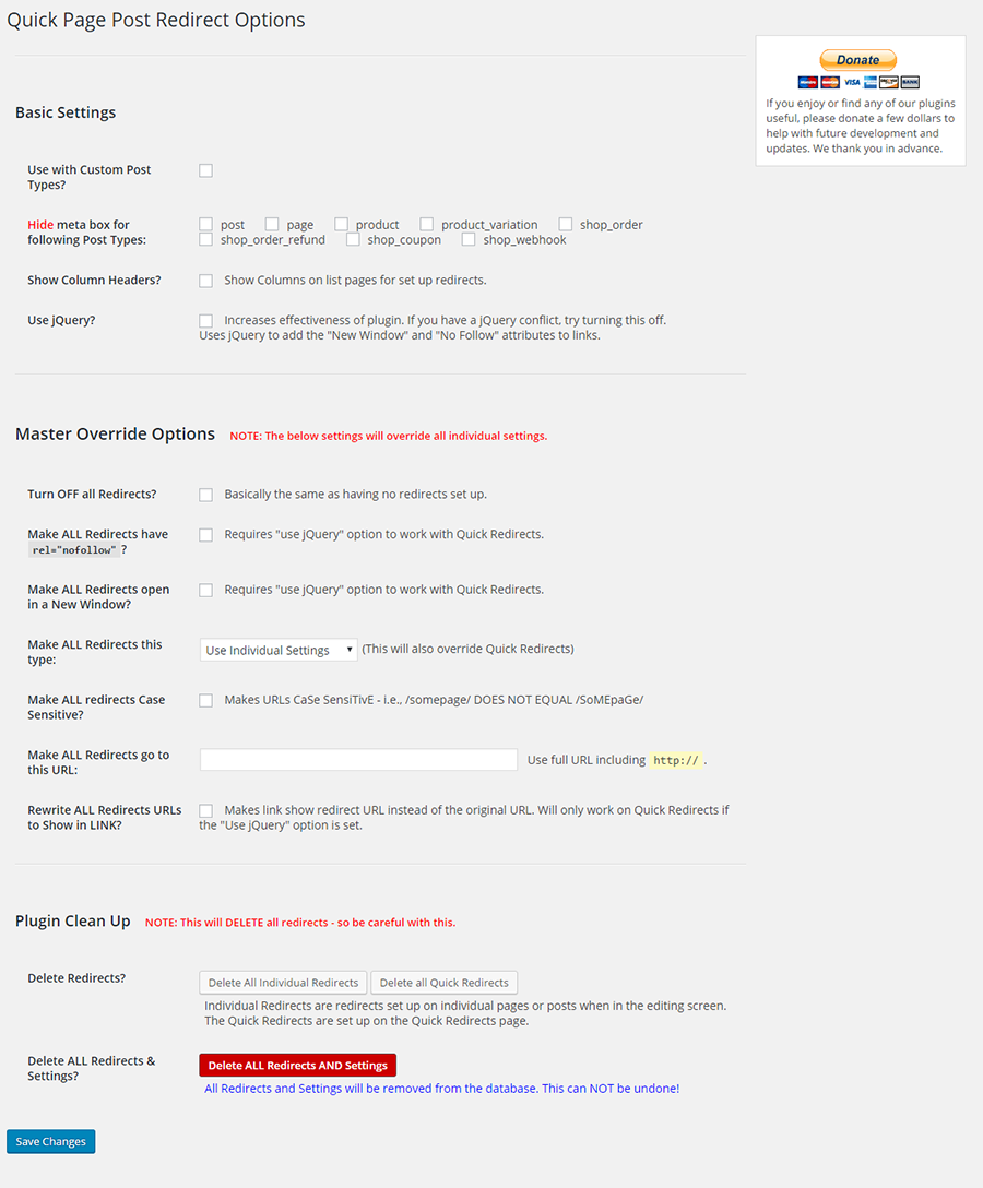 Quick PAge redirects fullscreen installed