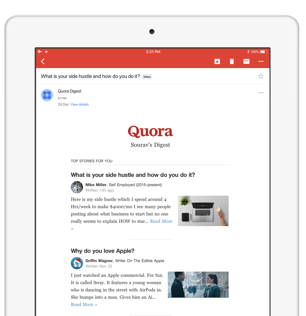 quora engagement email
