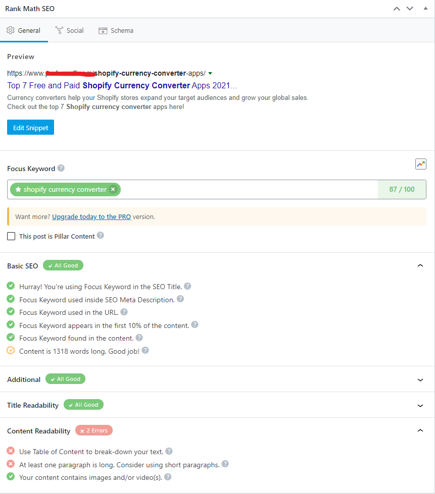 Rankmath local SEO module screenshot