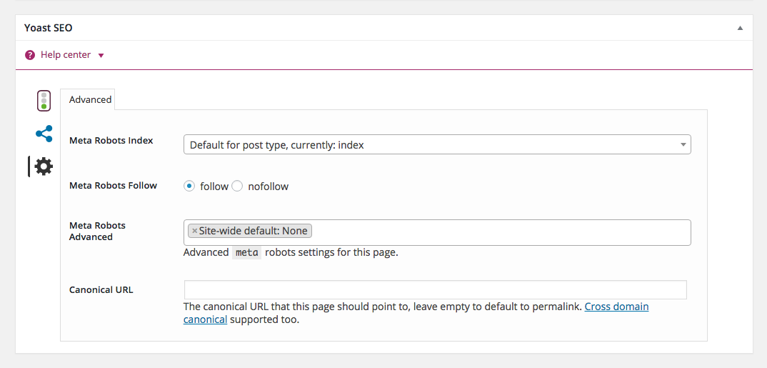 Yoast SEO Advanced Post Settings